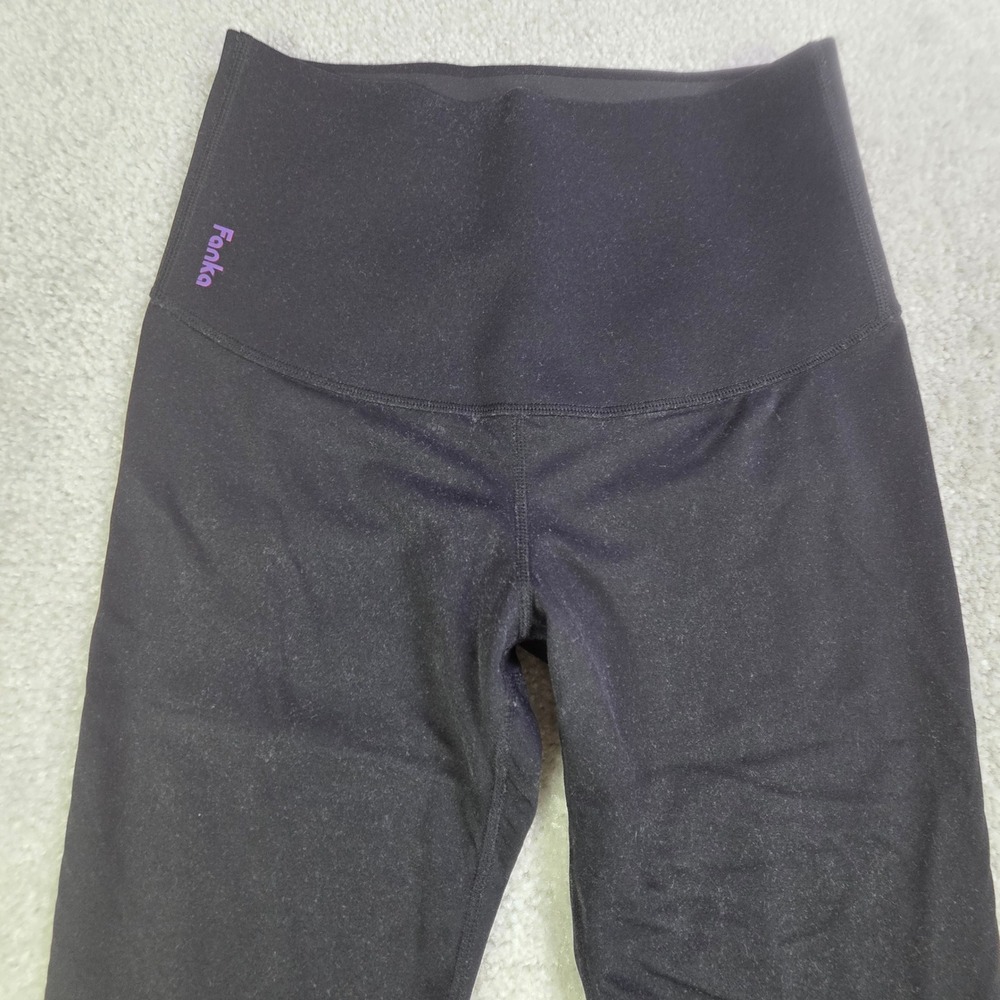 Fanka Body Sculpt‎ Womens High Waisted Compression Leggings Black Size Small